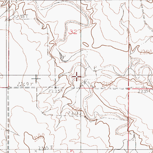 Topographic Map of South Fork Lisk Creek, MT
