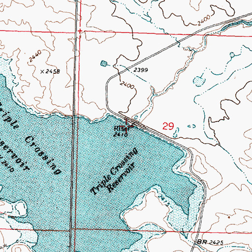 Topographic Map of South Fork Lone Tree Creek, MT