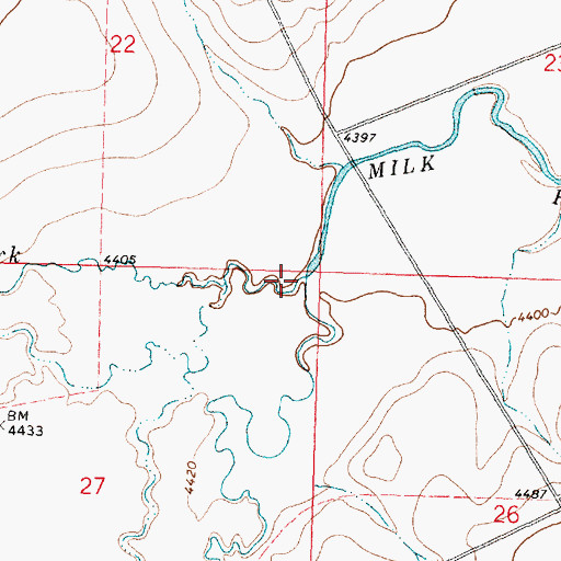 Topographic Map of South Fork Milk River, MT