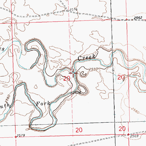 Topographic Map of South Fork Peoples Creek, MT