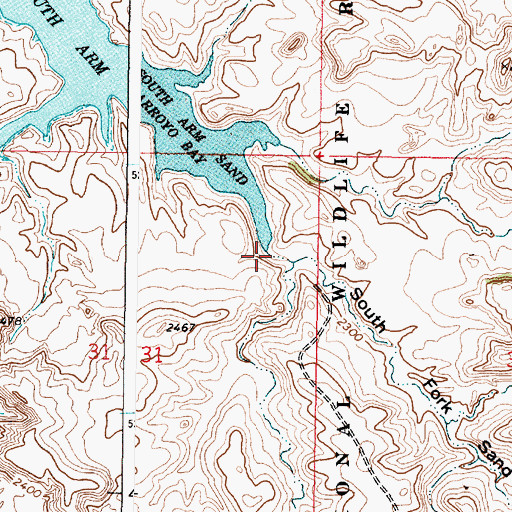 Topographic Map of South Fork Sand Arroyo, MT