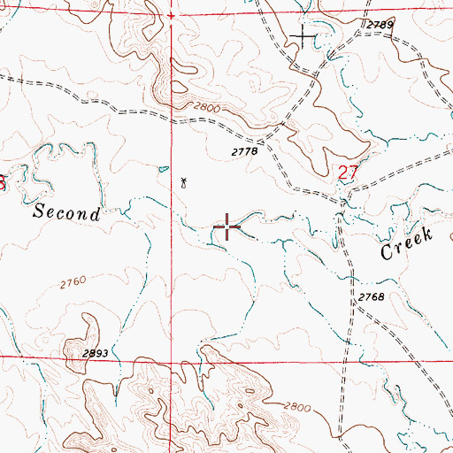 Topographic Map of South Fork Second Creek, MT
