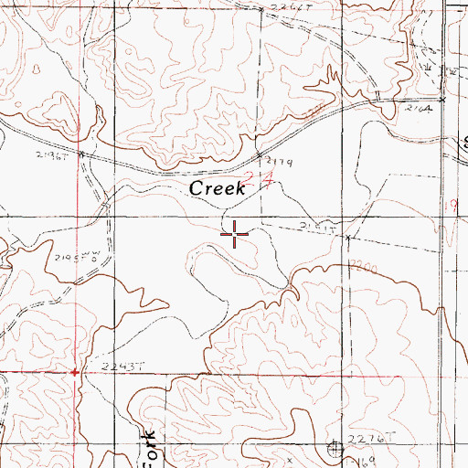 Topographic Map of South Fork Shade Creek, MT