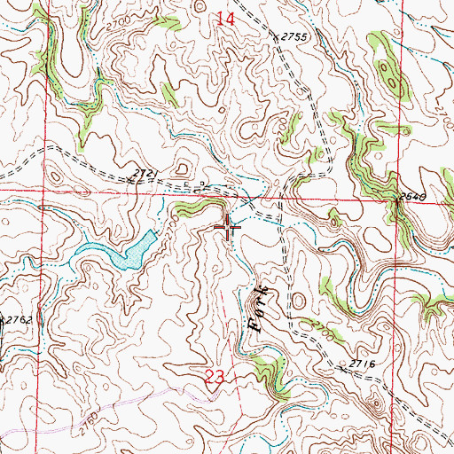 Topographic Map of South Fork Snow Creek, MT