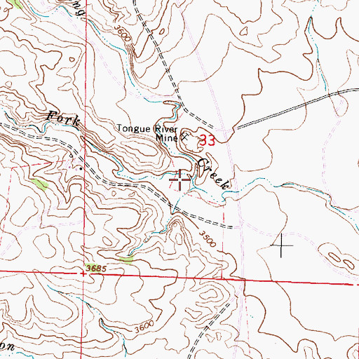 Topographic Map of South Fork Spring Creek, MT