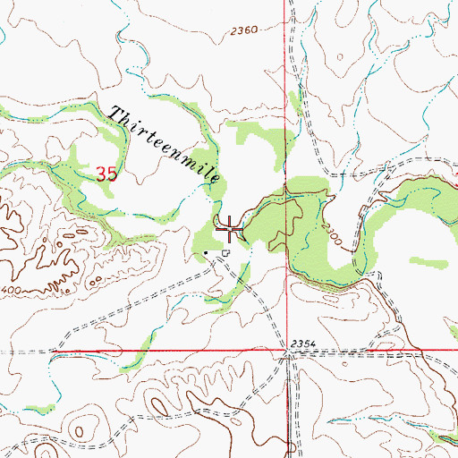 Topographic Map of South Fork Thirteenmile Creek, MT