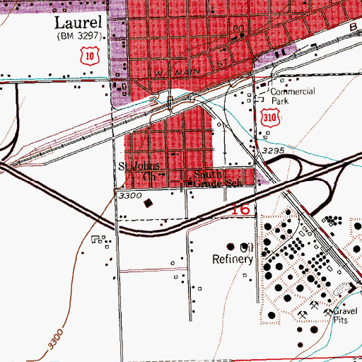 Topographic Map of South Elementary School, MT