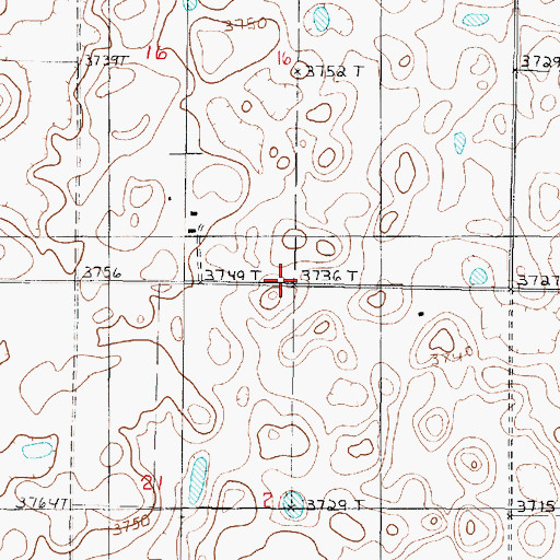 Topographic Map of South Liberty School (historical), MT