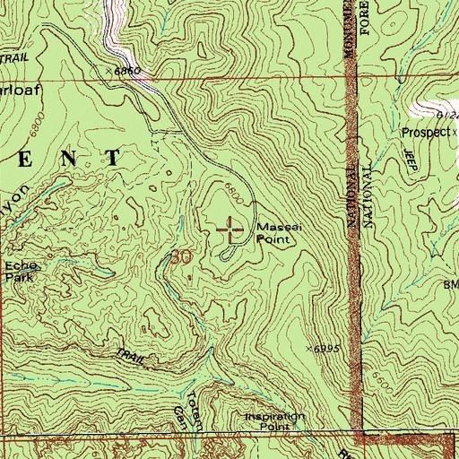 Topographic Map of Massai Point, AZ