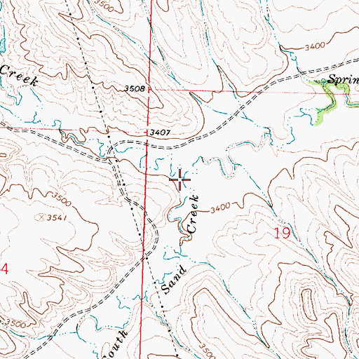 Topographic Map of South Sand Creek, MT