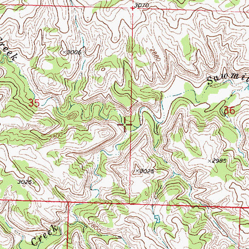 Topographic Map of South Sawmill Creek, MT