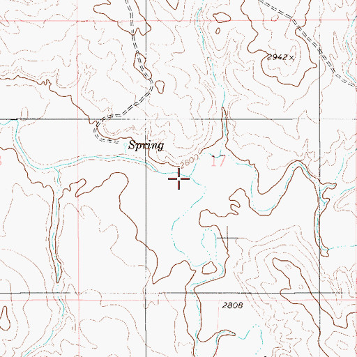 Topographic Map of South Spring Creek, MT