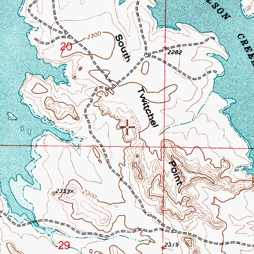 Topographic Map of South Twitchell Point, MT