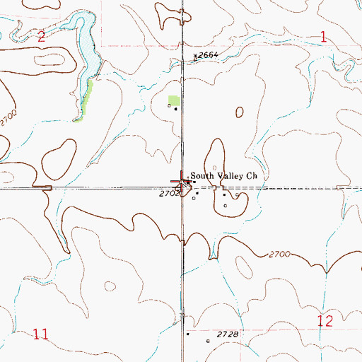Topographic Map of South Valley Church, MT