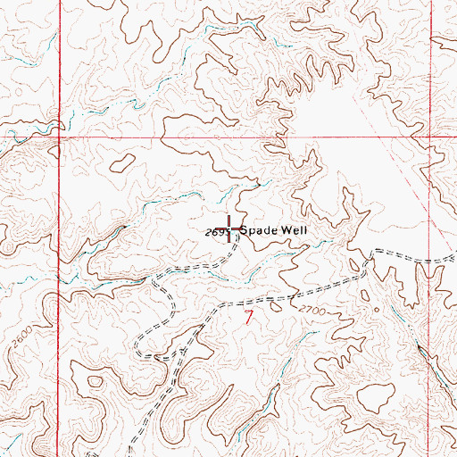 Topographic Map of Spade Well, MT