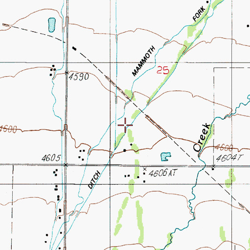 Topographic Map of Spain Ferris Ditch, MT