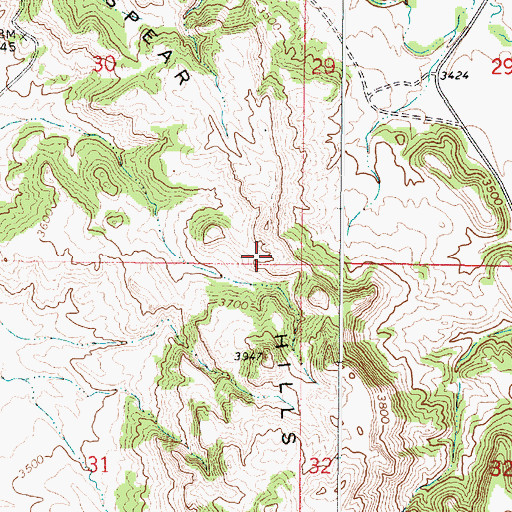 Topographic Map of Spear Hills, MT