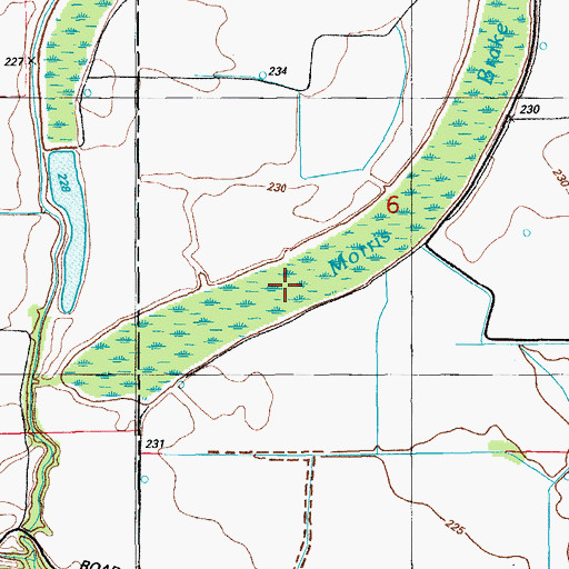 Topographic Map of Morris Brake, AR