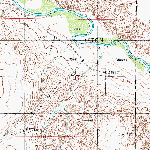 Topographic Map of Rye Coulee, MT