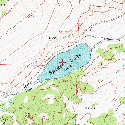 Topographic Map of Spider Lake, MT