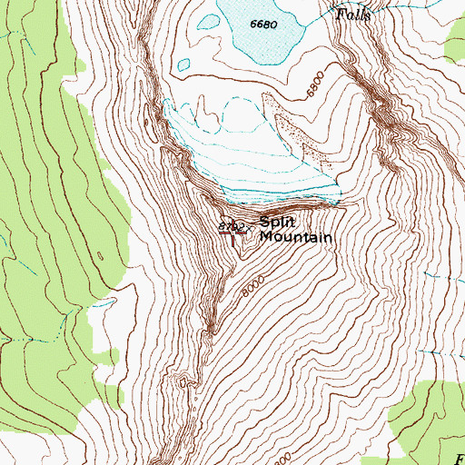 Topographic Map of Split Mountain, MT