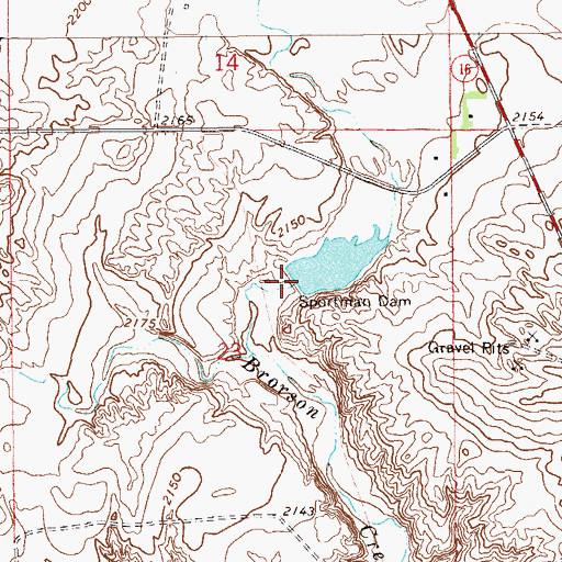 Topographic Map of Sportman Dam, MT