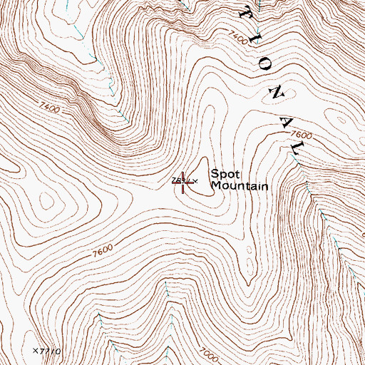 Topographic Map of Spot Mountain, MT