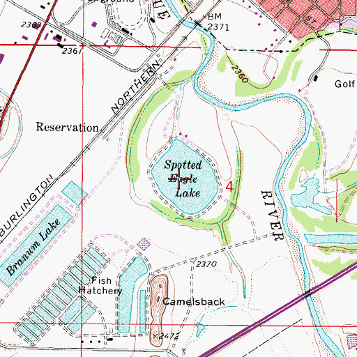 Topographic Map of Spotted Eagle Lake, MT