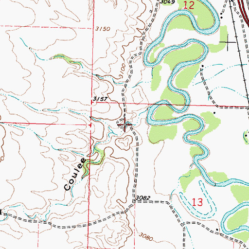 Topographic Map of Spotted Tail Coulee, MT