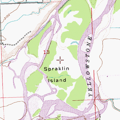 Topographic Map of Spraklin Island, MT