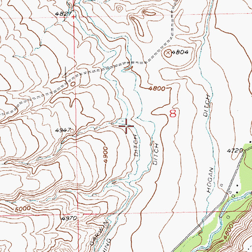 Topographic Map of Spray Garwin Ditch, MT