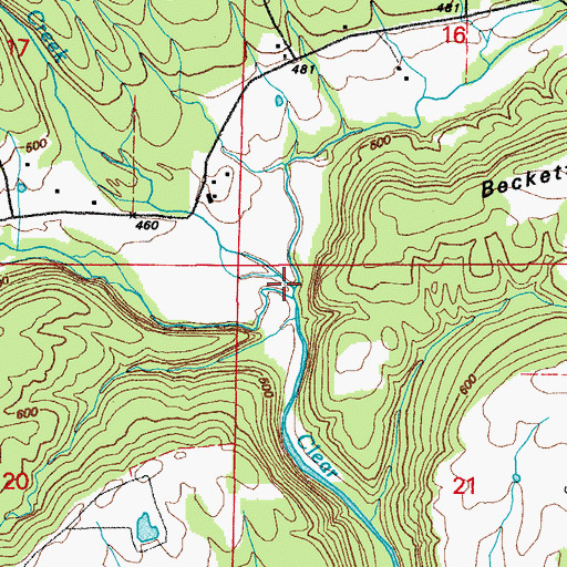 Topographic Map of Mortar Creek, AR