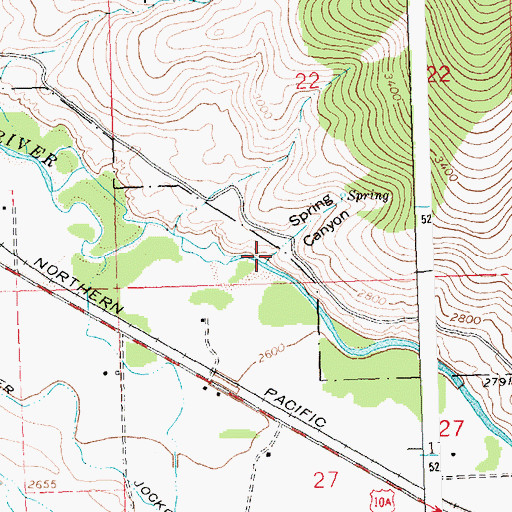Topographic Map of Spring Canyon, MT
