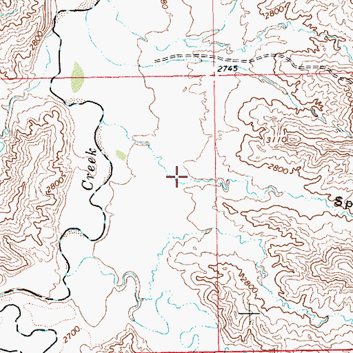 Topographic Map of Spring Coulee, MT