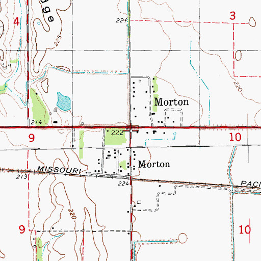 Topographic Map of Morton, AR
