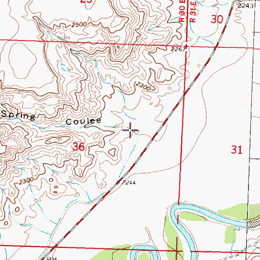 Topographic Map of Spring Coulee, MT