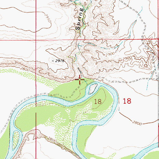 Topographic Map of Spring Coulee, MT