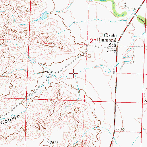 Topographic Map of Spring Coulee, MT