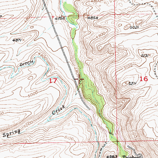Topographic Map of Spring Creek, MT