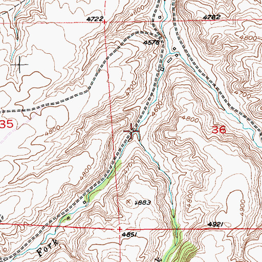 Topographic Map of Spring Creek, MT