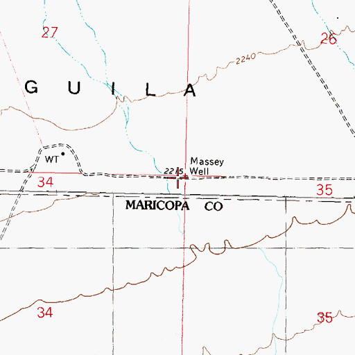 Topographic Map of Massey Well, AZ