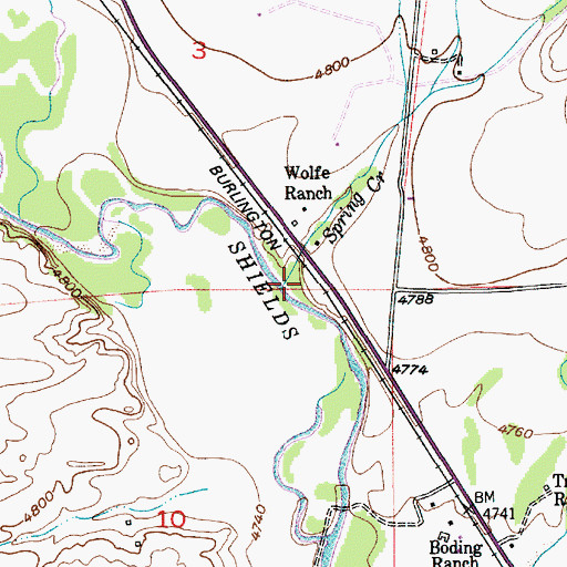 Topographic Map of Spring Creek, MT