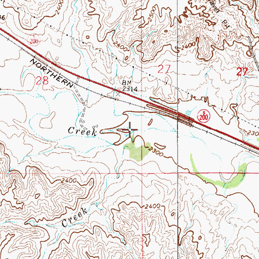 Topographic Map of Spring Creek, MT