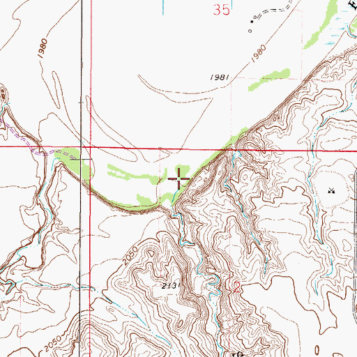 Topographic Map of Spring Creek, MT