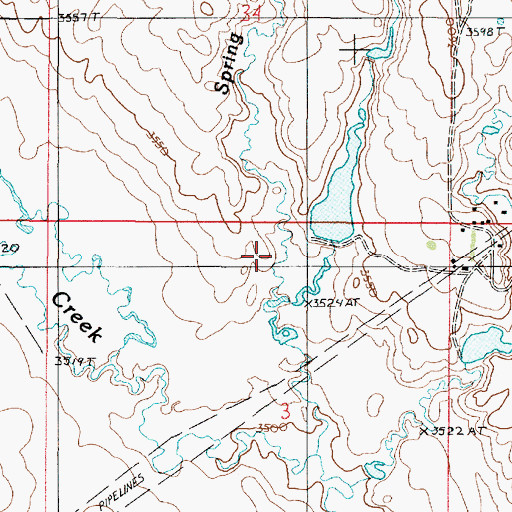 Topographic Map of Spring Creek, MT