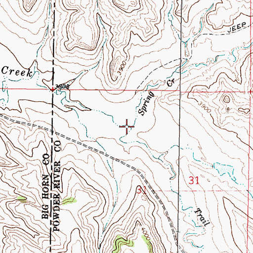 Topographic Map of Spring Creek, MT