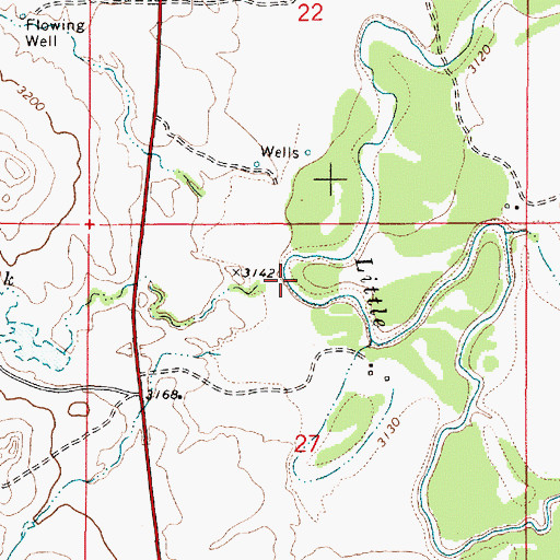 Topographic Map of Spring Creek, MT