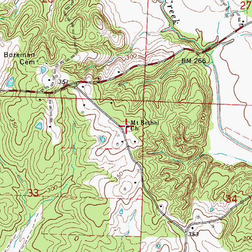 Topographic Map of Mount Bethel Baptist Church, AR