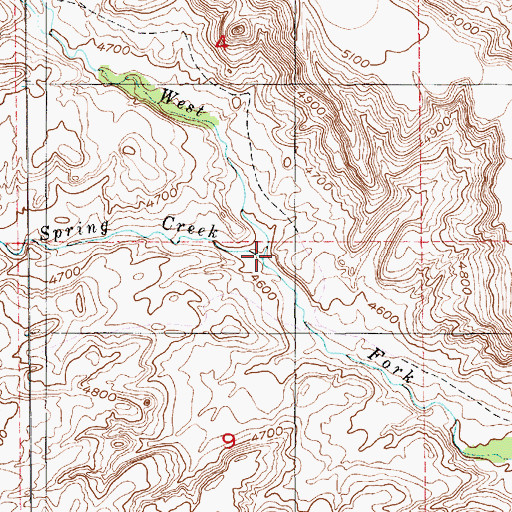 Topographic Map of Spring Creek, MT