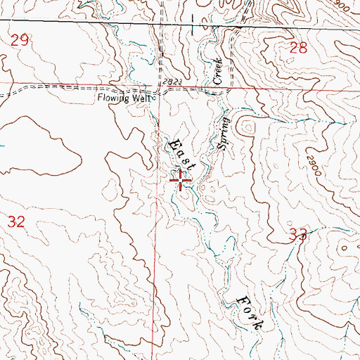 Topographic Map of Spring Creek, MT